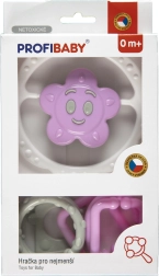 Souprava chrastítek – řetěz a hvězdička/kytička, barevné