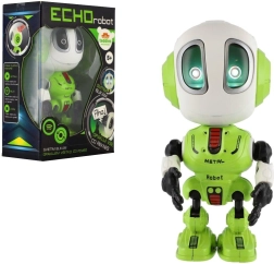 robot echo zelený 12 cm se zvukem a světlem na baterie
