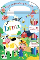Omalovánka na cesty – farma, 96 stran, samolepky a 6 pastelek
