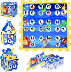 Pěnové puzzle – vzdělávací podložka abeceda džungle 93 × 93 cm