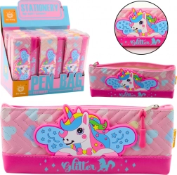 Školní pouzdro s jednorožcem růžové 20 x 8,5 cm