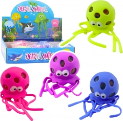 Antistresový gumiček ve tvaru chobotnice se gelovými kuličkami