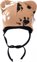 kojenecká bavlněná čepička s oušky new baby paw hořčicová