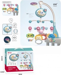 Kolotoč nad postýlku se zvířátky modrý