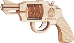 Woodcraft dřevěné 3D puzzle revolver na gumičky Colt