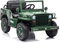 Dětské elektrické auto vojenský jeep 4x4 zelený
