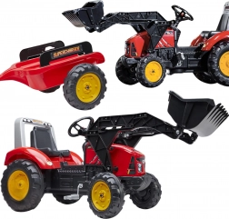 Falk traktor na pedály s přívěsem červený supercharger pro děti od 3 let