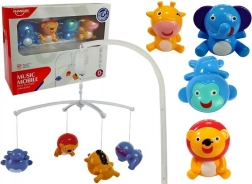 Hudební kolotoč nad postýlku se zvířátky bez baterií