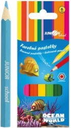 Pastelky Ocean World šestihranné barevné 6 ks