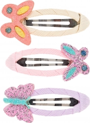 Sponky do vlasů s motýlkem - 3 ks