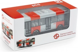 Kovový autobus PID Praha červený