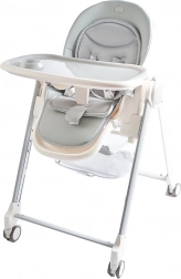 Jídelní židlička s kolečky šedá 2Kids Toys