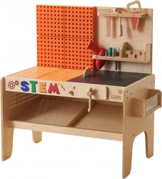 Dřevěný montessori STEM dílenský stůl XXL s nářadím