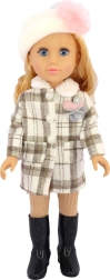 Panenka se zvukem 48 cm s kabátkem a čepicí