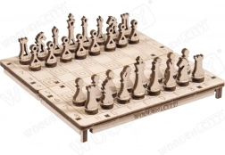 Dřevěné 3D puzzle 2v1 šachy a dáma