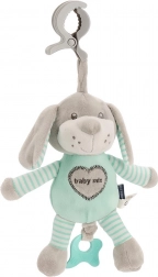 Edukační hrající plyšová hračka s klipem BABY MIX pes mátový