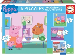 EDUCA Puzzle Prasátko Peppa 4v1
