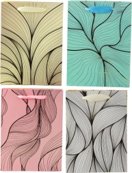 Dárková taška s vlnkovým zlatým vzorem 23 × 18 × 10 cm