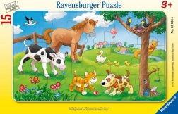 Puzzle 15 dílků milovníci roztomilých zvířátek RAVENSBURGER