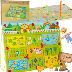 Magnetická labyrintová hra dřevěná Farma pro 2 hráče