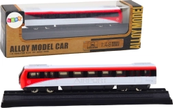 Kolekcionářský model vlaku červeno‑bílý 1:48 kovový