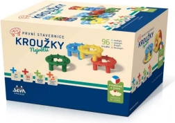 První stavebnice Kroužky – 96 dílků v krabici