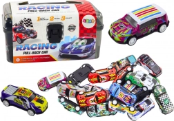 sada kovových autíček v kufříku s herní podložkou, 25 ks