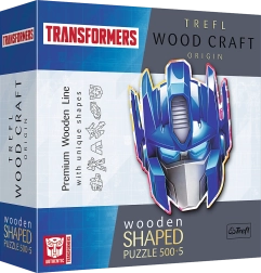 Dřevěné oboustranné puzzle TREFL Wood Craft Origin Transformers Optimus Prime, 505 dílků