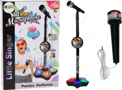 Mikrofon pro děti s nastavitelným stojanem – černý