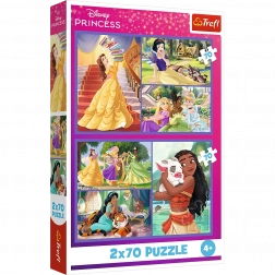 Puzzle 2x70 Disney Princezny Bajkové Dny