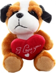 Plyšový pejsek se srdíčkem 14 cm