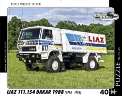 RETRO-AUTA puzzle TRUCK: LIAZ 111.154 Dakar 1988, 40 dílků