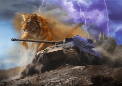 Puzzle TREFL Premium Plus World of Tanks: Tiger II 1000 dílků