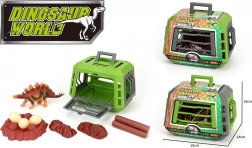 Dinosauří figurka v kleci s doplňky 16 cm