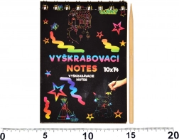 Škrabací blok s barevným podkladem