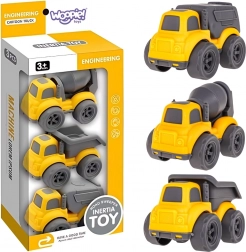 Woopie stavební auta 3v1 – míchačka, sklápěčka a popelářské auto