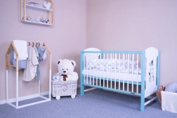 Dětská postýlka New Baby Elsa Zebra bílá/mátová