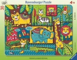 Ravensburger puzzle Zvířátka v džungli 30 dílků