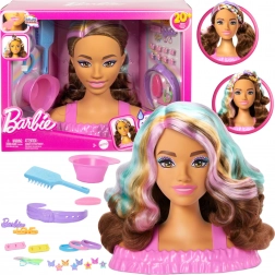 Barbie hlava na česání a stylování s doplňky, 20 dílů