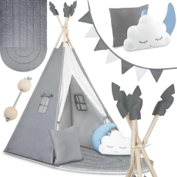 Dětské tipi stan Nukido – šedý