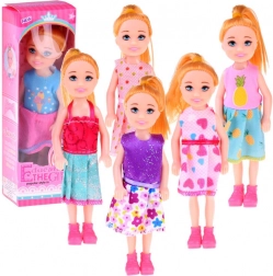 Mini panenka 13 cm v barevných šatičkách