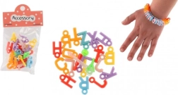 Plastové korálky srdíčka a písmenka se šňůrkou