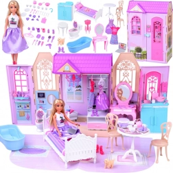 Skládací domeček pro panenky s kufříkem a panenkou ANLILY