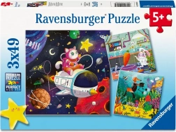 ravensburger puzzle profese z říše fantazie, 3×49 dílků