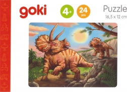 Goki dřevěné puzzle dinosauři T‑Rex 24 dílků