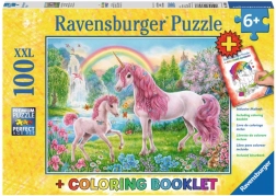 Puzzle Magičtí jednorožci XXL 100 dílků + omalovánky RAVENSBURGER