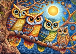 Cherry Pazzi puzzle sovy za měsíčního svitu 500 dílků