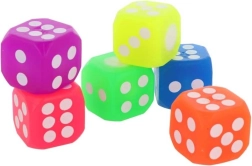 Svítící hrací kostka LED (mix barev) – gumová 4 cm