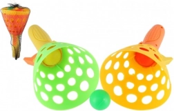 Plastová hra Catch Ball – sada 2 košíků a 3 míčků, 19 cm v síťce