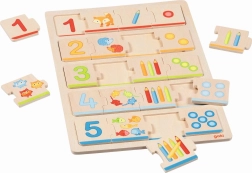Dřevěné vkládací puzzle Nauč se počítat